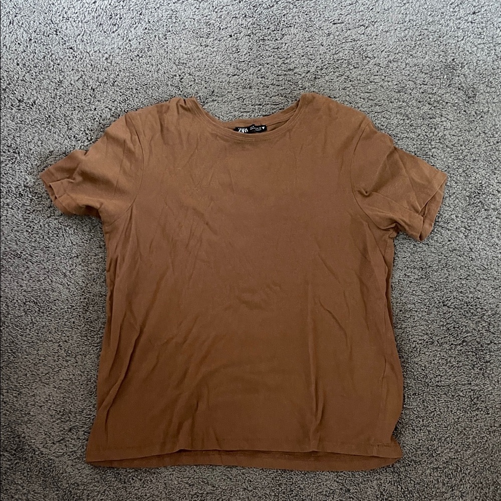 Zara Tan Casual Top